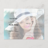 Stilvoller Script-Foto-Abschluss Save the Date Postkarte (Rückseite)