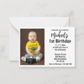 stilvoller Script-Junge Einladung zum 1. Geburtsta (Vorderseite)