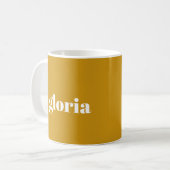 Stilvoller Senfgelber schlichter individuelle Name Kaffeetasse (Vorderseite Links)