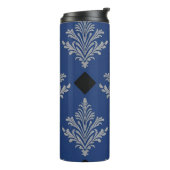 Stilvoller Silber-Damask-Thermalbecher Thermosbecher (Nach links gedreht)