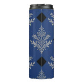 Stilvoller Silber-Damask-Thermalbecher Thermosbecher (Rückseite)