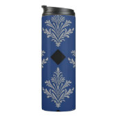 Stilvoller Silber-Damask-Thermalbecher Thermosbecher (Nach rechts gedreht)