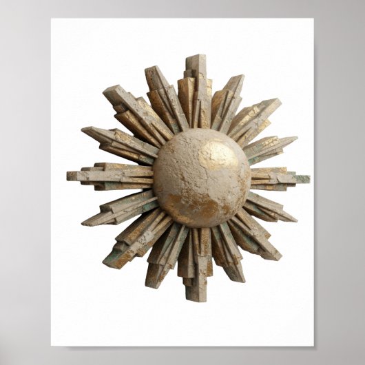 Stilvoller Silberner ABSTRACT ART Kunstdruck Poster (Vorne)