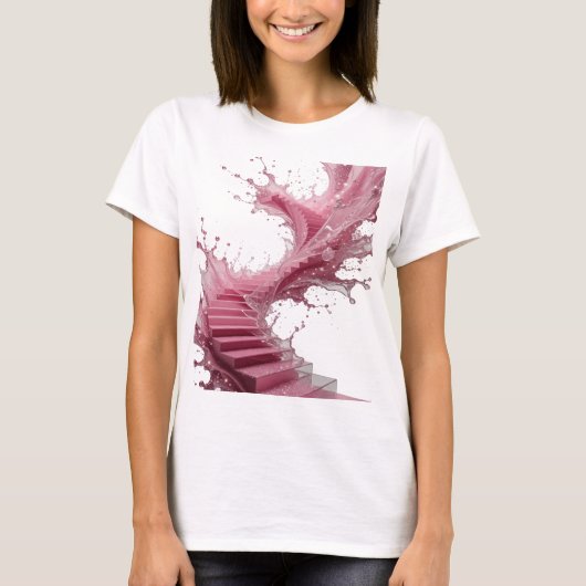 Stilvoller Silberner ABSTRACT ART Kunstdruck T-Shirt (Vorderseite)