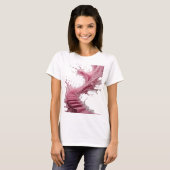 Stilvoller Silberner ABSTRACT ART Kunstdruck T-Shirt (Vorne ganz)