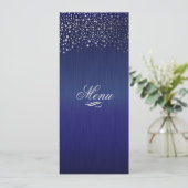 Stilvoller silberner Confetti punktiert Menükarte (Stehend Vorderseite)