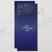 Stilvoller silberner Confetti punktiert Menükarte (Vorne/Hinten)