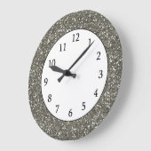Stilvoller silberner Glitzer Große Wanduhr (Winkel)