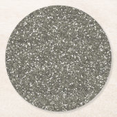 Stilvoller silberner Glitzer Runder Pappuntersetzer (Vorderseite)