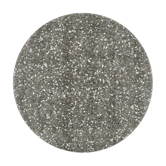 Stilvoller silberner Glitzer Schneidebrett (Vorderseite)