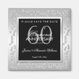 Stilvoller silberner Hochzeitstag der Diamant-60. Magnet