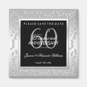 Stilvoller silberner Hochzeitstag der Diamant-60. Magnet