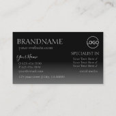 Stilvoller Silver Chic Mirror Schriftart mit Logo  Visitenkarte (Rückseite)