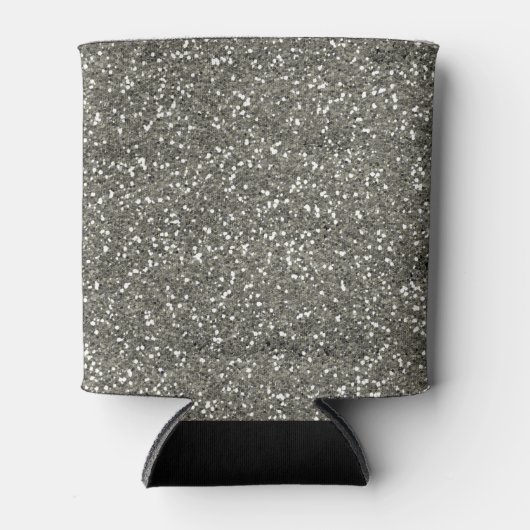 Stilvoller Silver Glitzer Dosenkühler (Vorderseite)