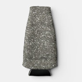 Stilvoller Silver Glitzer Flaschenkühler (Vorderseite)