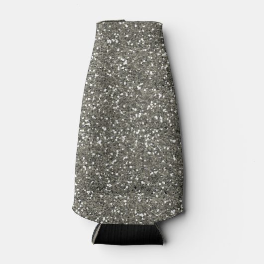 Stilvoller Silver Glitzer Flaschenkühler (Vorderseite)