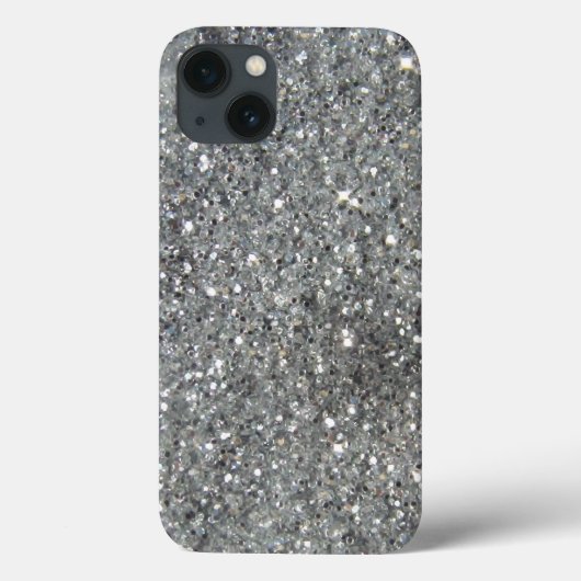 Stilvoller Silver Glitzer Glitz Print Case-Mate iPhone Hülle (Rückseite)