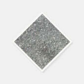 Stilvoller Silver Glitzer Glitz Print Serviette (Ecke)