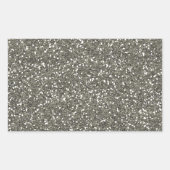 Stilvoller Silver Glitzer Rechteckiger Aufkleber (Vorderseite)