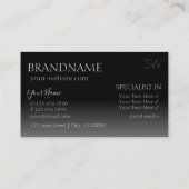 Stilvoller Silver Mirror-Schriftart mit Monogram M Visitenkarte (Rückseite)