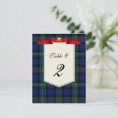 Stilvoller Smith Tartan Kariert Wedding Tischnumme Einladung (Stehend Vorderseite)