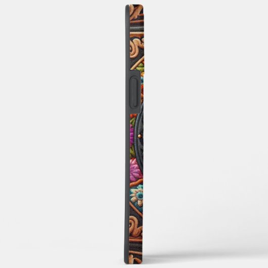 Stilvoller Spitz Hund bläserfarbene Grenze Case-Mate iPhone Hülle (Rückseite / Rechts)