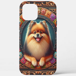 Stilvoller Spitz Hund bläserfarbene Grenze Case-Mate iPhone Hülle