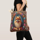 Stilvoller Spitz Hund bläserfarbene Grenze Tasche (Von Nahem)
