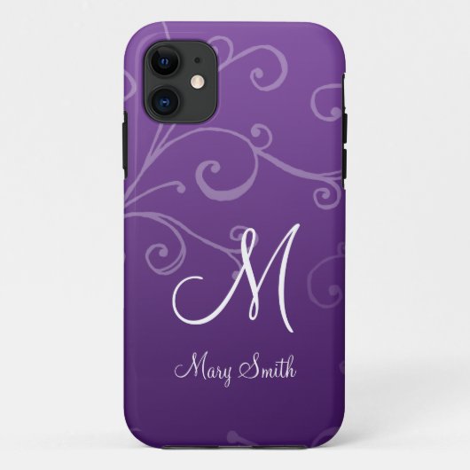 Stilvoller Strudel-kundenspezifisches Monogramm Case-Mate iPhone Hülle (Rückseite)