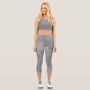 Stilvoller Sturmwolkeneffekt Grau Capri Leggings