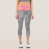 Stilvoller Sturmwolkeneffekt Grau Pink Capri Leggings (Vorderseite)