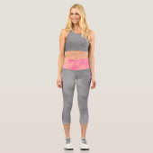 Stilvoller Sturmwolkeneffekt Grau Pink Capri Leggings (Vorderseite)