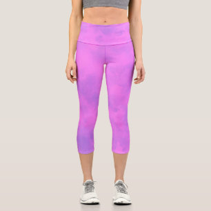 Stilvoller Sturmwolkeneffekt Rosa Capri Leggings