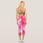 Stilvoller Sturmwolkeneffekt Rosa Capri Leggings (Rückseite)