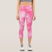 Stilvoller Sturmwolkeneffekt Rosa Capri Leggings (Vorderseite)