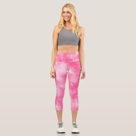 Stilvoller Sturmwolkeneffekt Rosa Capri Leggings