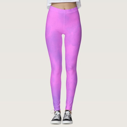 Stilvoller Sturmwolkeneffekt Rosa Leggings (Vorderseite)