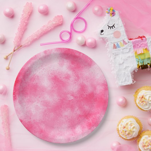 Stilvoller Sturmwolkeneffekt Rosa Pappteller (Party)