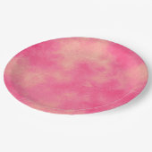Stilvoller Sturmwolkeneffekt Rosa Pappteller (Schrägansicht)