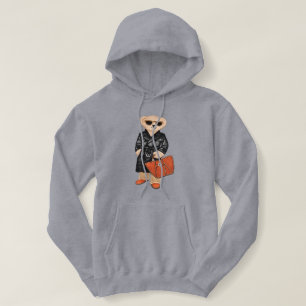 Stilvoller Teddybär Mode Trenchcoat Bär Hoodie