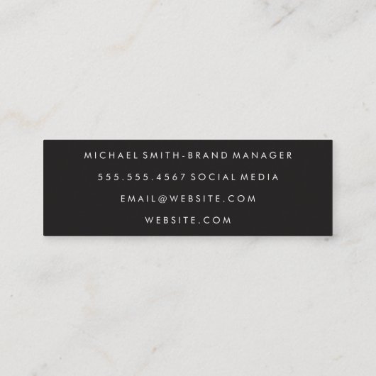 Stilvoller Text (rot) Mini Visitenkarte (Rückseite)