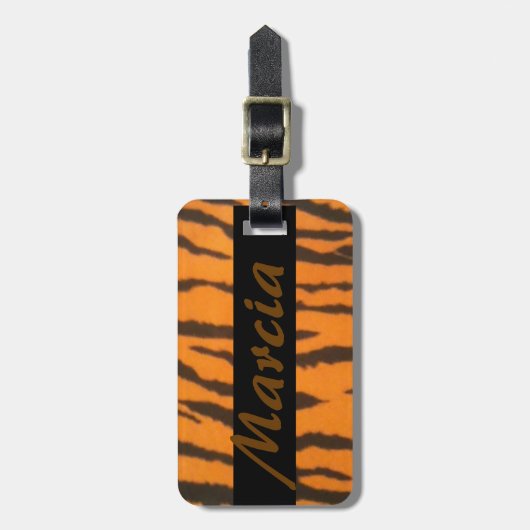 Stilvoller Tiger-Namensdruck Gepäckanhänger (Vorderseite vertikal)