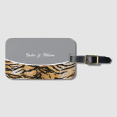 Stilvoller Tigerdruck Gepard Gepäckanhänger (Vorderseite (Horizontal))
