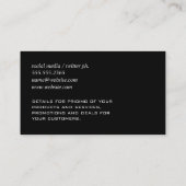 Stilvoller und Extravaganter Glitzer Visitenkarte (Rückseite)