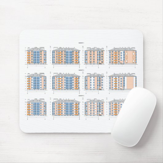 Stilvoller und funktionaler Blueprint Mousepad (Mit Mouse)