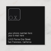 stilvoller und moderner beruflicher DJ mit schwarz Quadratische Visitenkarte (Rückseite)