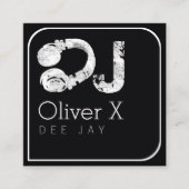 stilvoller und moderner beruflicher DJ mit schwarz Quadratische Visitenkarte (Vorderseite)