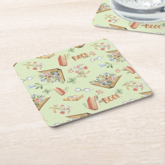 Stilvoller Untersetzer mit Buchmotiv (angewinkelt)