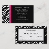 Stilvoller VerabredungZebra Stripes Visitenkarten Terminkarte (Vorne/Hinten)