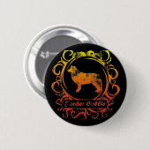 Stilvoller verwitterter Border Collie Button (Vorne & Hinten)